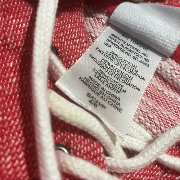 NHL DETROIT RED WINGS HOODIE Womens Size S Lace Up Retro Lightweight Sweatshirt - Picture 7 of 10